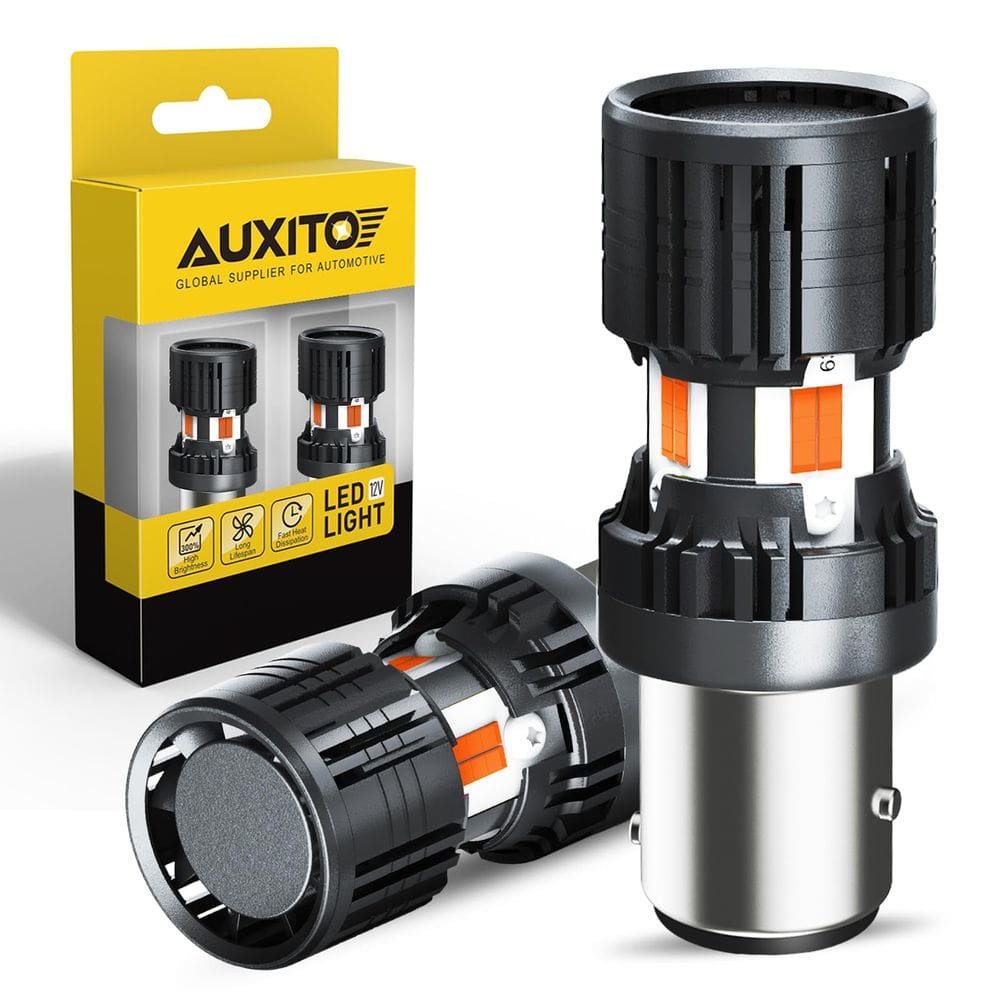 Lâmpadas LED AUXITO CANBUS 1157 Amarelo Âmbar Pacote com 2