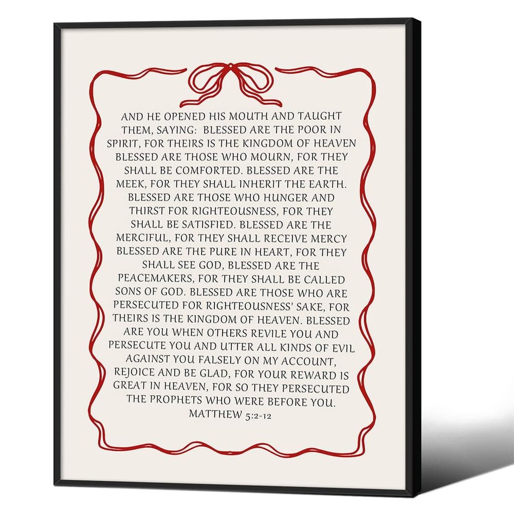 Pôster de verso bíblico cristão de Jesus com arte de parede em tela 30x40cm