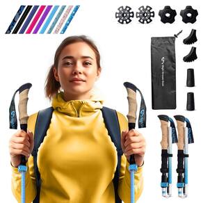 Bastões de caminhada dobráveis High Stream Gear, conjunto de 2