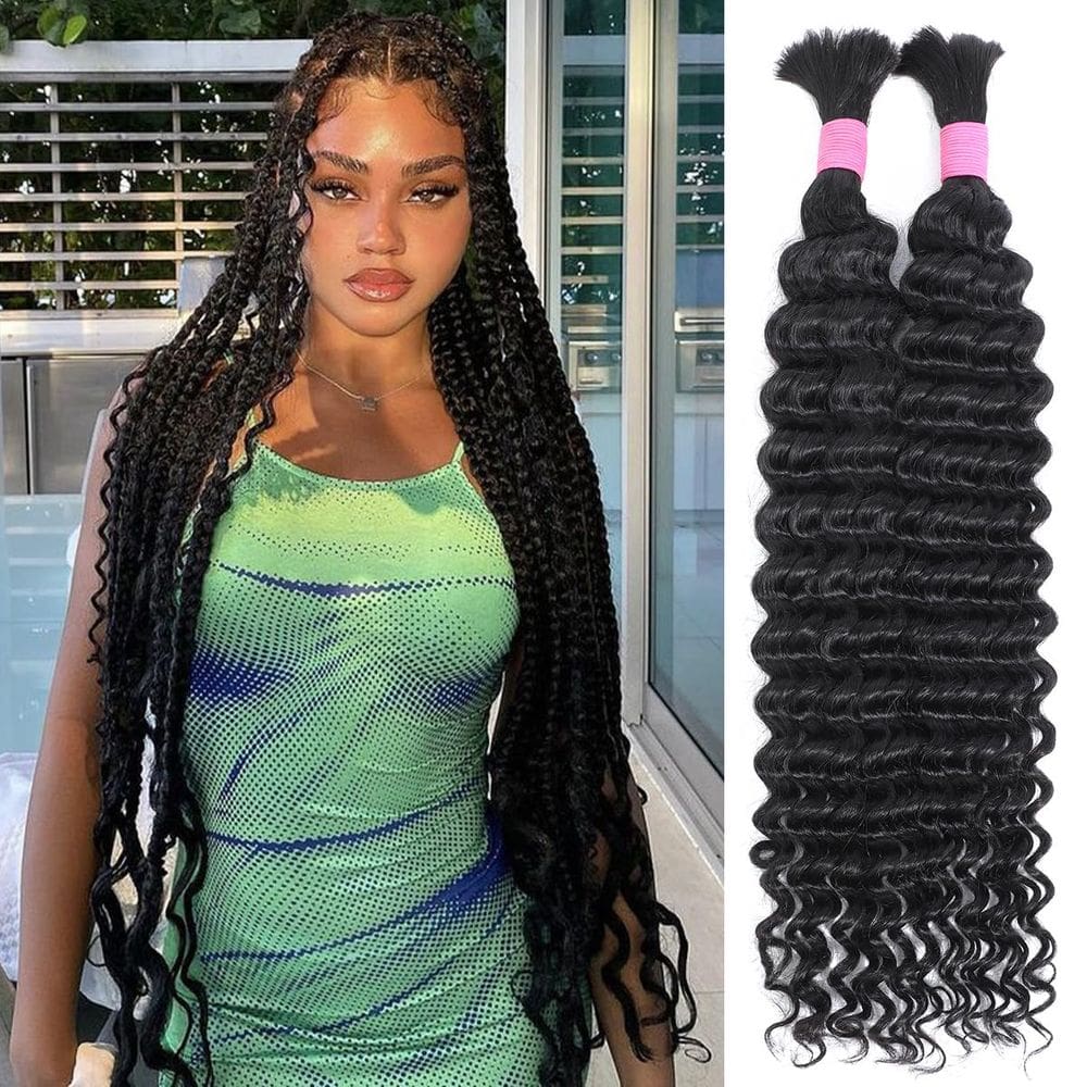 Human Braiding Hair Glosswave Deep Wave 22 polegadas, 200 g, 2 pacotes