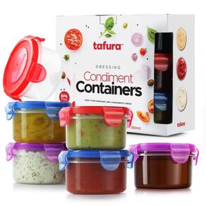 Recipiente de molho para salada Tafura 80mL, pacote com 6 unidades para lancheira