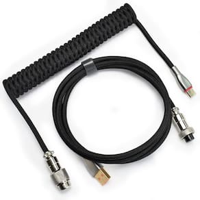 Cabo de teclado ZDawnn trançado de 1,5 m em espiral tipo C para USB A