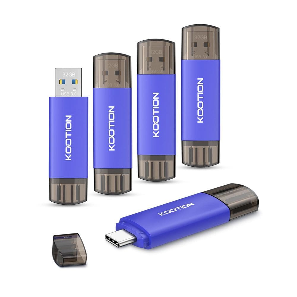Unidade flash KOOTION 32GB Type-C, pacote com 5 USB 3.0 para Android
