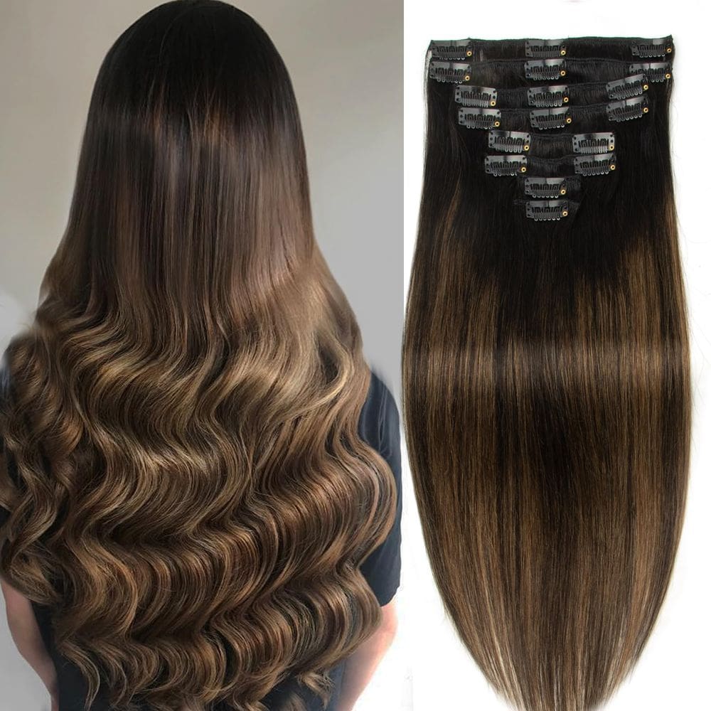 Extensões de cabelo Clip-in Doupor Real Human Hair 105g 20cm