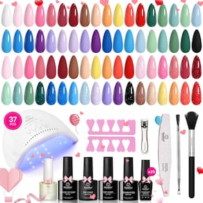 Kit de esmalte de gel para unhas Beetles Winter com luz UV 37 unidades de 25 cores