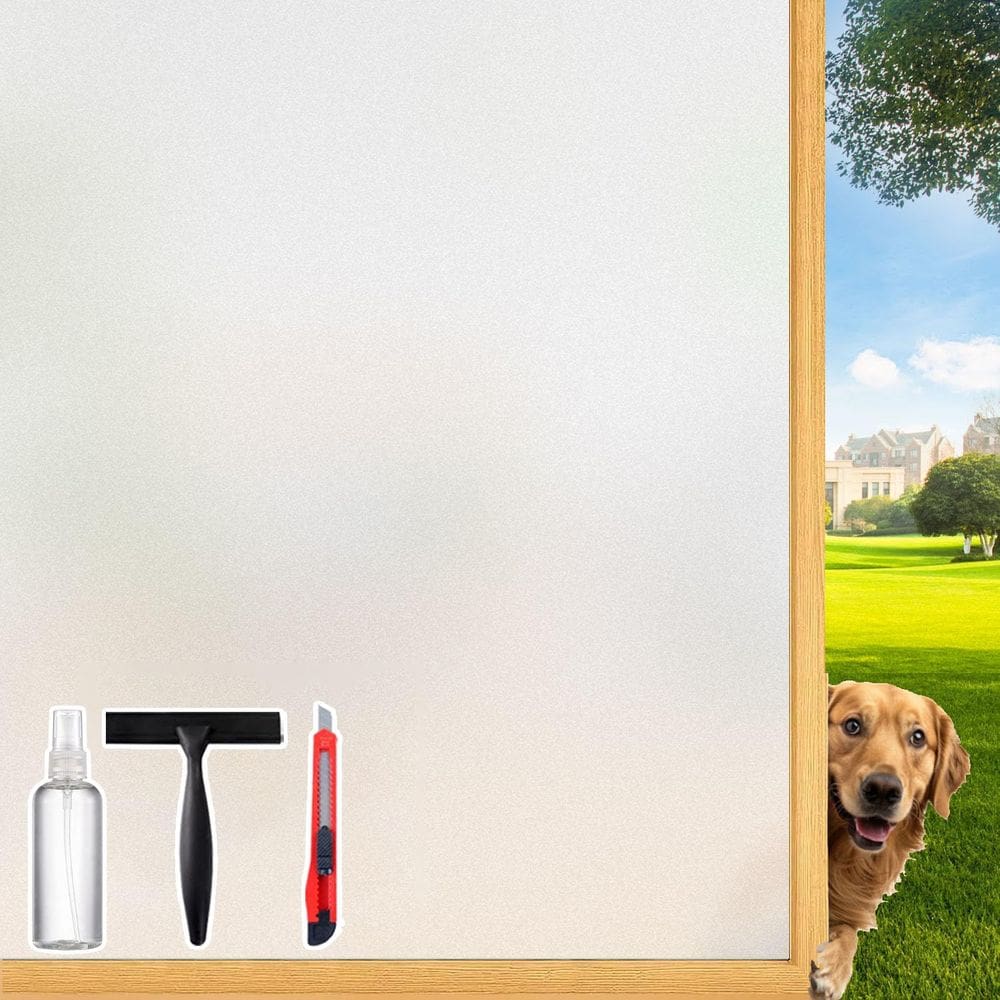 Película de janela de vidro fosco decorativo com linha de corte 90x200cm