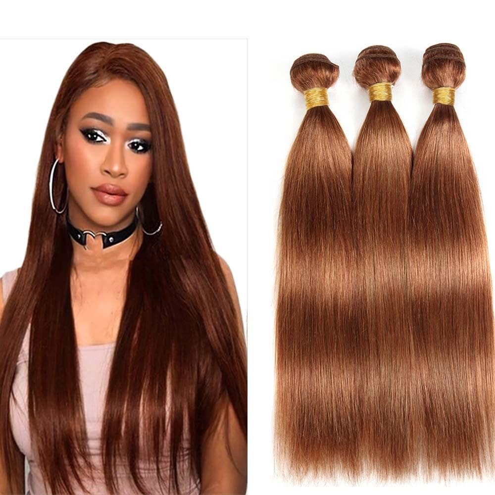 Pacotes de cabelo: condescendência, onda reta, marrom claro, 25-35 cm