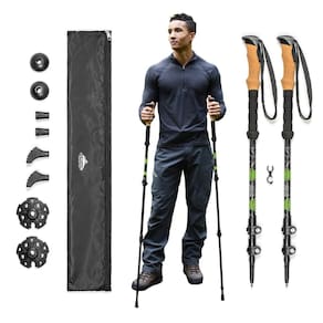 Bastões de trekking Cascade Mountain Tech Alumínio Verde (conjunto de 2)