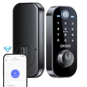 Fechadura de porta com impressão digital Smart Lock OKIBB com Wi-Fi Alexa IP54