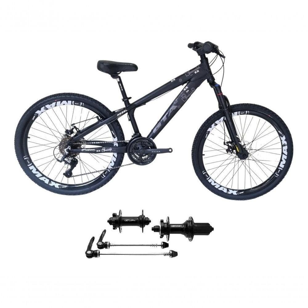Bicicleta 26 Gta Rebel Freeride Cor Preto 24v Cubo K7 Barulhento Freio A Disco Aro Vmaxx Pneu Flame