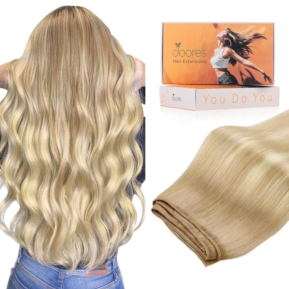 Tramas de cabelo DOORES Sew In Human Hair 35 cm 80g Dirty Blonde