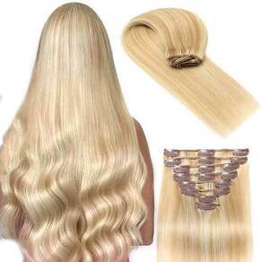 Extensões de cabelo Clip in Douor Dark Blonde em destaque