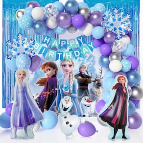Decorações de festa Reykeosun Frozen Birthday 82 unidades