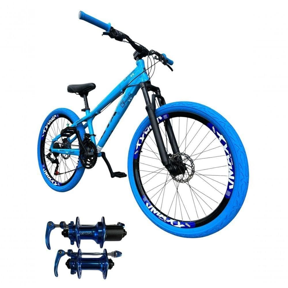 Bicicleta 26 Gta Rebel Freeride Cor Azul 24v Cubo K7 Barulhento Freio A Disco Aro Vmaxx Pneu Flame Azul