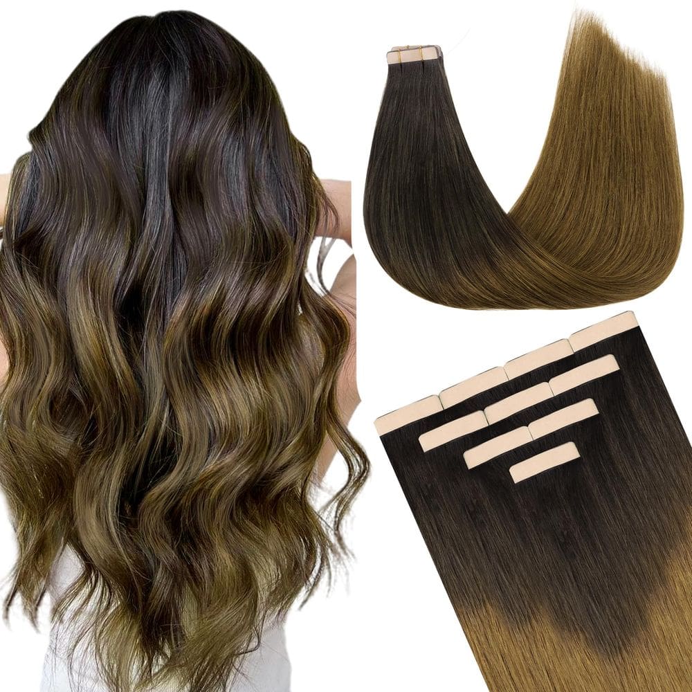 Fita adesiva em extensões de cabelo DOORES Chocolate Dip 40 cm 25 g 10 unidades