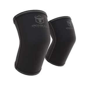 Mangas de cotovelo Iron Bull Strength de 5 mm de neoprene (1 par) pretas