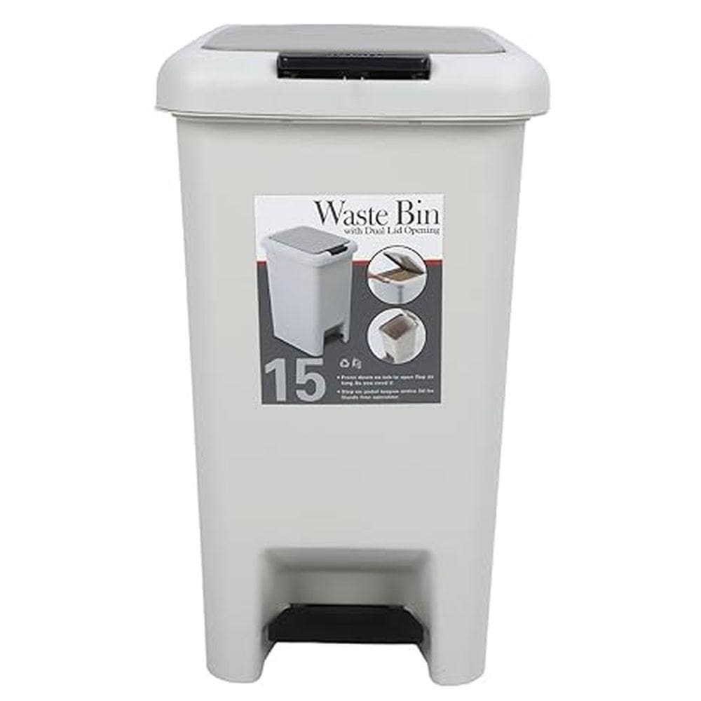 Lixeira com Tampa e Pedal 10 L N244377-2 Creme - Quanhe