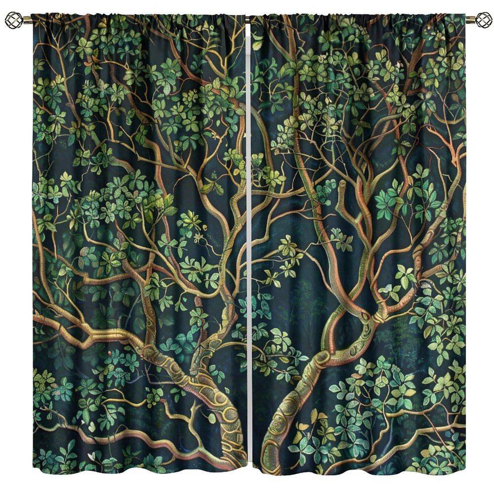Cortinas Blackout GoDazzling Rustic Farmhouse Forest 42x160cm
