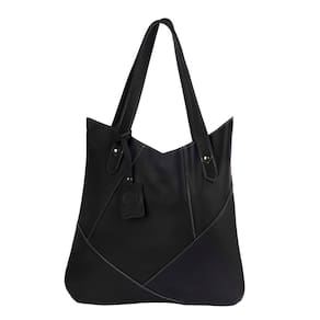 Bolsa de Ombro Couro autêntico Maria Preto Elegante Versátil