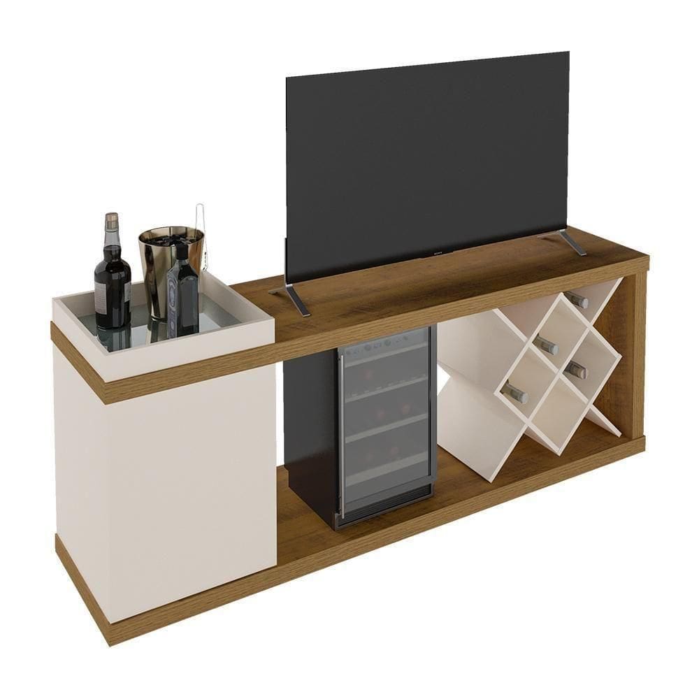 Rack Bar Para Tvs 60 Polegadas SP Pinho Off White
