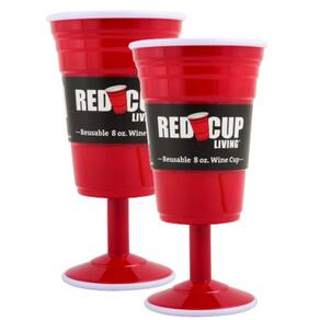 Copos de vinho Red Cup Living reutilizáveis, pacote de 240 ml com 2