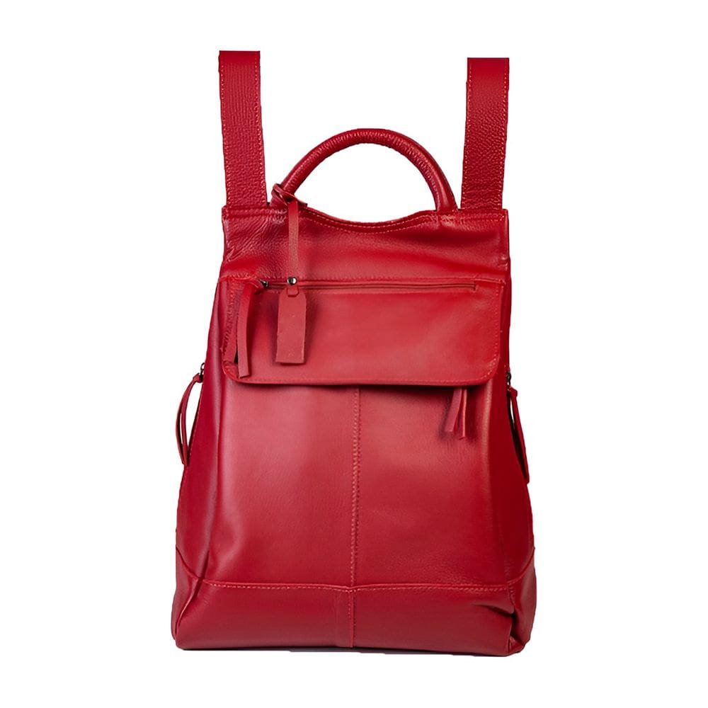 Mochila Couro autêntico Malu Marsala Feminina Resistente e Confortável