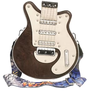 Bolsa de ombro tiracolo Lyuxhetaokdiq em forma de guitarra em couro PU