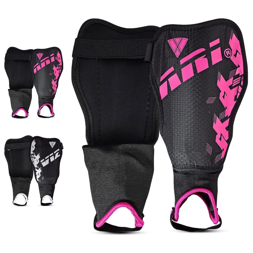 Caneleiras de futebol Vizari Napoli para crianças rosa/prata tamanho M