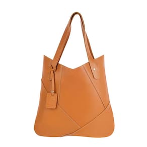 Bolsa de Ombro Couro autêntico Maria Elegante Caramelo