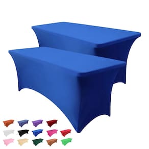 Toalha de mesa Heochy, azul marinho, elastano elástico, 6 pés, pacote com 2
