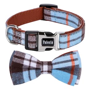 Coleira para cães Faleela Soft & Comfy Bowtie removível azul L