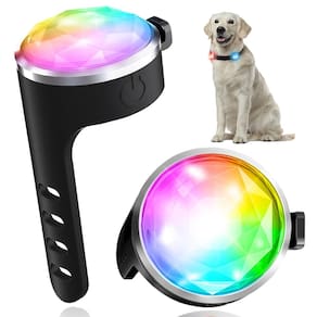 Coleira para cães Light Tubasion, pacote com 2, 7 cores, silicone impermeável