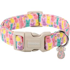 Coleira de cachorro DOGWONG Cute Bunny Eggs Easter para cães pequenos e médios