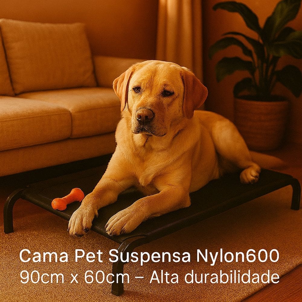 Cama Pet Suspensa 90x70cm Ferro Nylon de Alta Resistencia