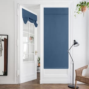 Cortina de porta francesa Blackout HOMEIDEAS Dark Teal 66x173cm