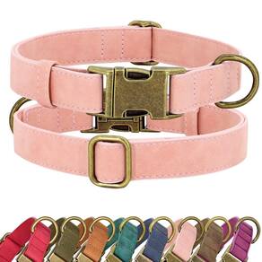 Coleira para cães Didog Soft Leather Durable com liberação rápida S