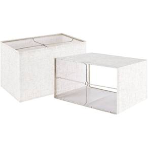 Abajur GOSO Bege Retangular, Linho Natural, 22x23x35cm, Conjunto 2