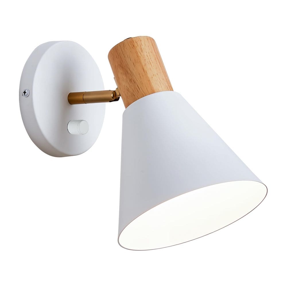 Arandelas de parede Lighting ClanKin White Dimmable Wood Style