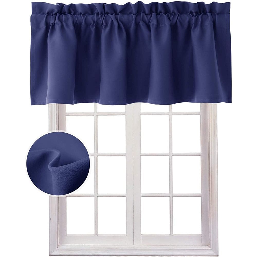 Cortinas Valance Hiasan Azul Marinho Blackout Thermal 52x45cm
