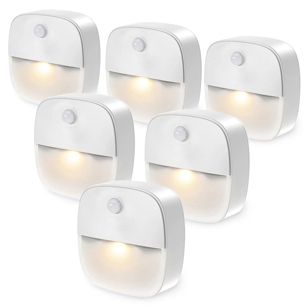 Lâmpada noturna com sensor de movimento LOFICOPER Stick on LED Yellow, pacote com 6