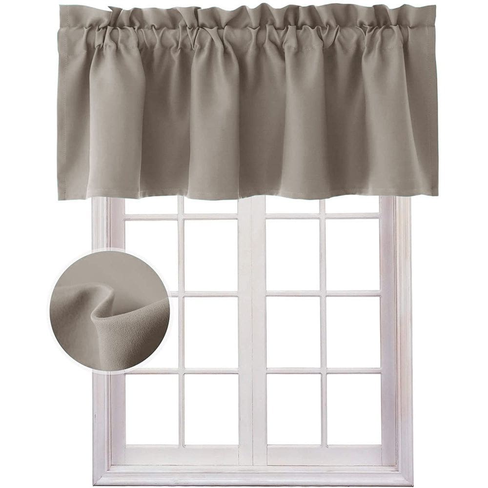 Cortinas Valance Hiasan Blackout com isolamento térmico cinza 52x46cm
