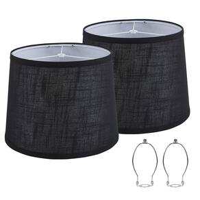 Conjunto de abajures Luvkczc em tecido preto para luminária de mesa/chão x2