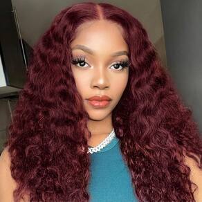 Peruca HAYAHAIR Glueless Bob 100% cabelo humano 40 cm bordô