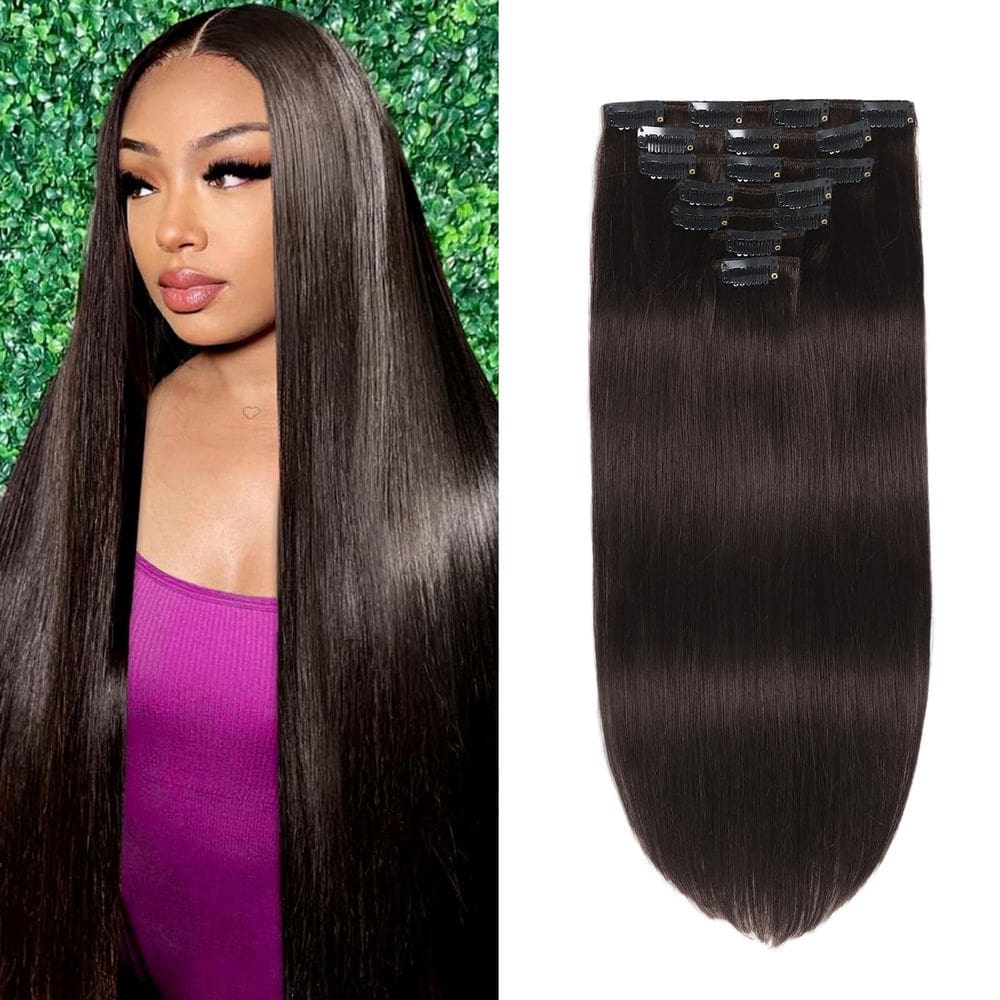 Extensões de cabelo Clip in Gampacy Real Human Hair 45cm 120g