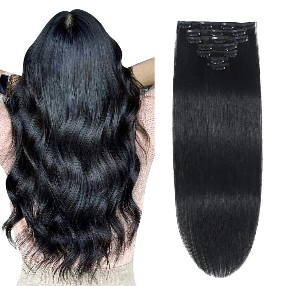 Extensões de cabelo Clip in Gampacy Real Human Hair 45cm