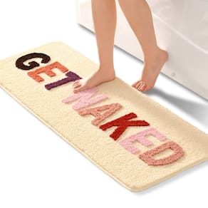 Tapete de banho QJHOMO Get Naked Funny, antiderrapante, superabsorvente