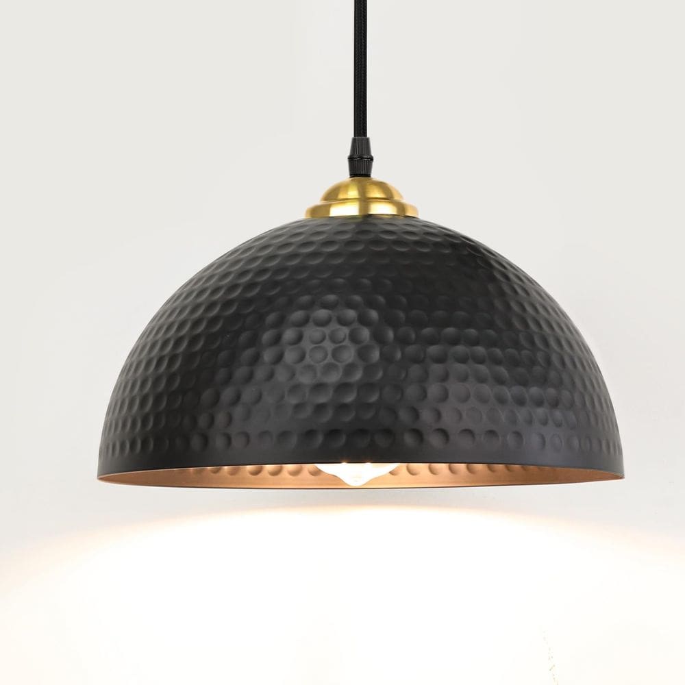 Luminária pendente Qingmiao Industrial Black Metal 1-Light