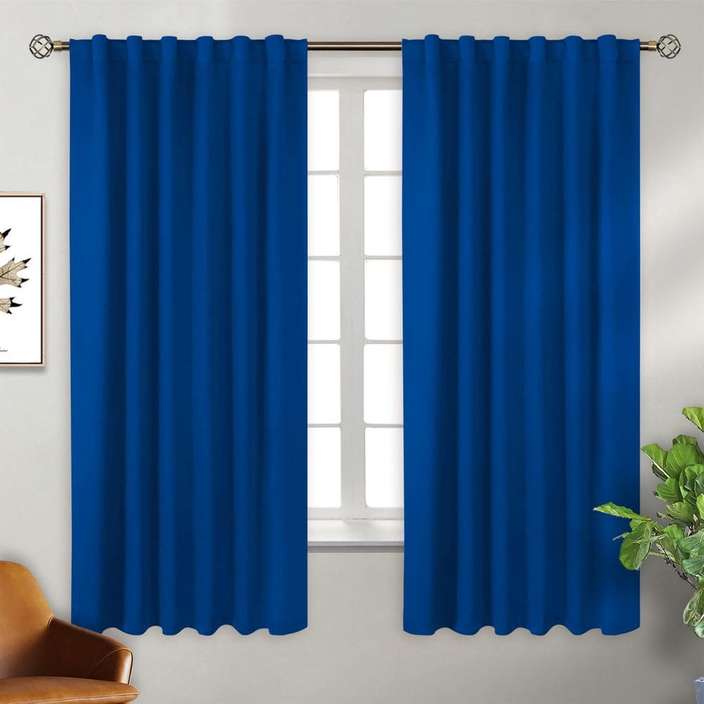 Cortinas Blackout BGment com isolamento térmico azul clássico 52x160cm