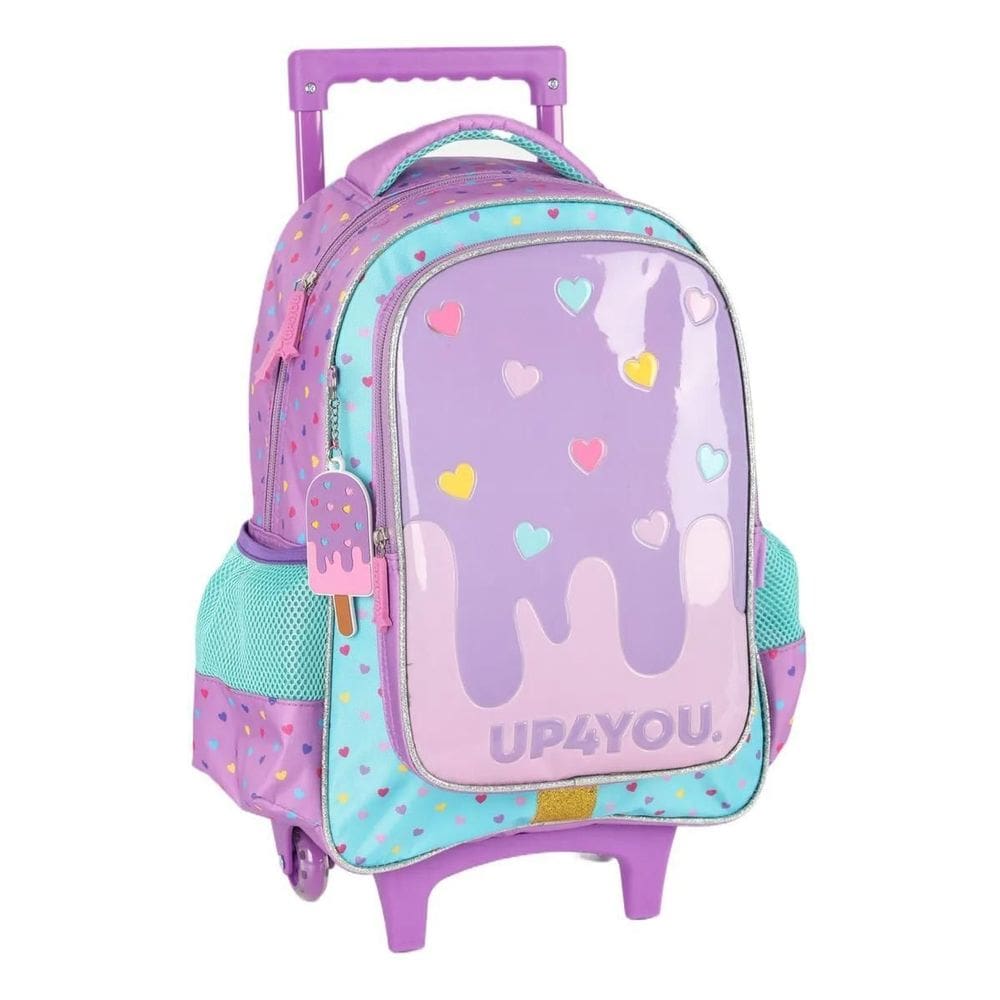 Mochila Escolar Infantil De Rodinhas Up4you Picole Violeta