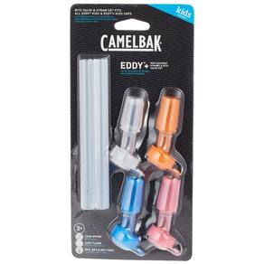 Garrafa de água CamelBak eddy+ Kids com válvula Bite e canudos, pacote com 4 unidades